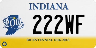 IN license plate 222WF