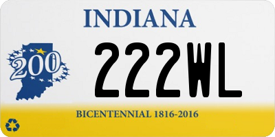 IN license plate 222WL