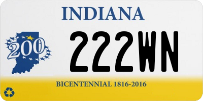 IN license plate 222WN