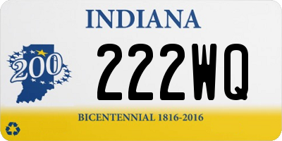 IN license plate 222WQ