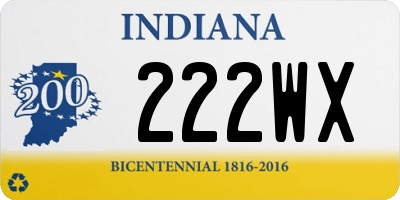 IN license plate 222WX