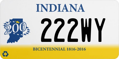 IN license plate 222WY