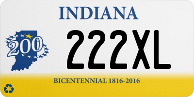 IN license plate 222XL