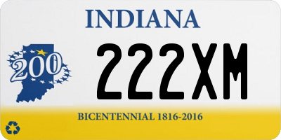 IN license plate 222XM