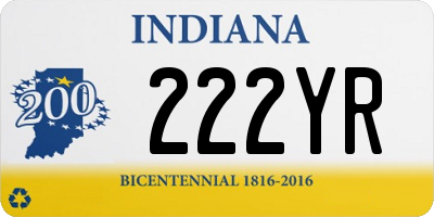 IN license plate 222YR