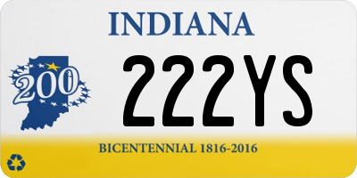 IN license plate 222YS