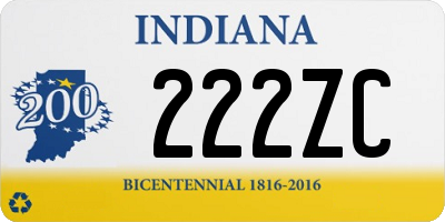 IN license plate 222ZC