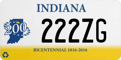 IN license plate 222ZG