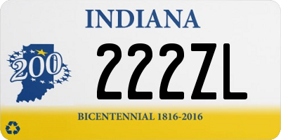 IN license plate 222ZL