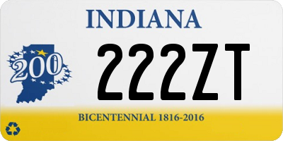 IN license plate 222ZT