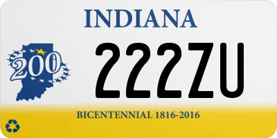 IN license plate 222ZU
