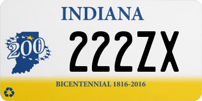 IN license plate 222ZX