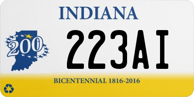 IN license plate 223AI