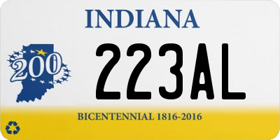 IN license plate 223AL