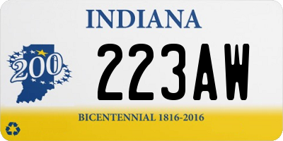 IN license plate 223AW