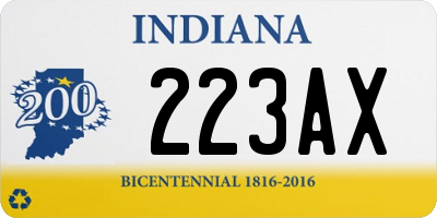 IN license plate 223AX