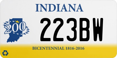 IN license plate 223BW