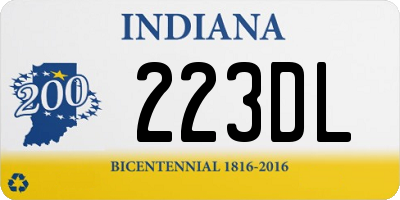 IN license plate 223DL