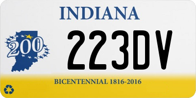 IN license plate 223DV