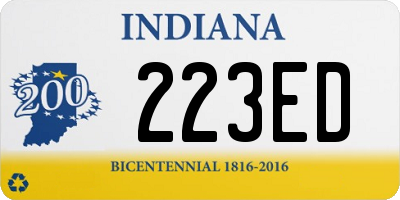 IN license plate 223ED