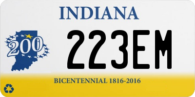 IN license plate 223EM