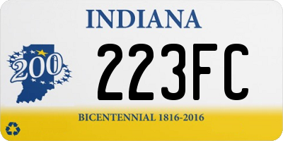 IN license plate 223FC