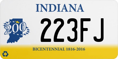 IN license plate 223FJ