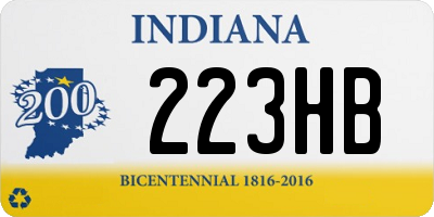 IN license plate 223HB