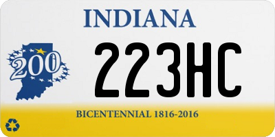 IN license plate 223HC