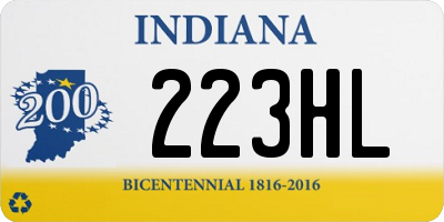 IN license plate 223HL