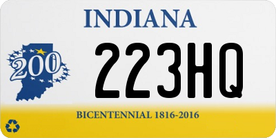 IN license plate 223HQ