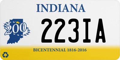 IN license plate 223IA