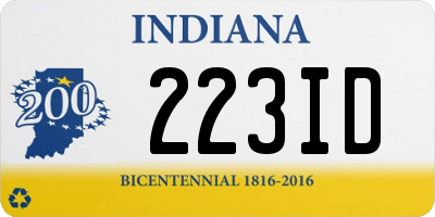 IN license plate 223ID