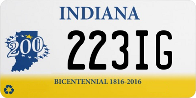 IN license plate 223IG