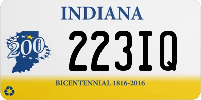 IN license plate 223IQ