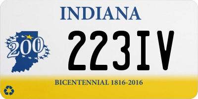 IN license plate 223IV