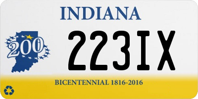 IN license plate 223IX