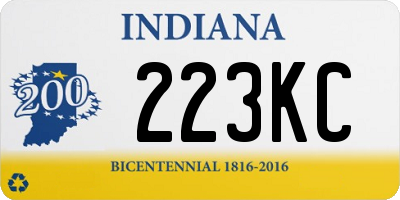 IN license plate 223KC