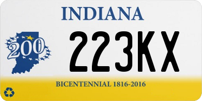 IN license plate 223KX