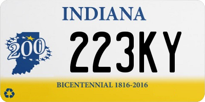 IN license plate 223KY