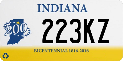 IN license plate 223KZ