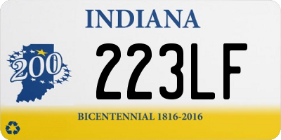 IN license plate 223LF