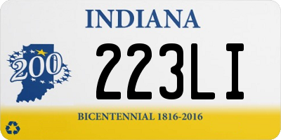 IN license plate 223LI