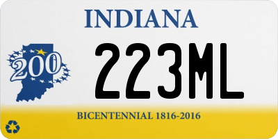 IN license plate 223ML