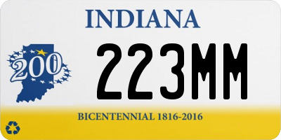 IN license plate 223MM