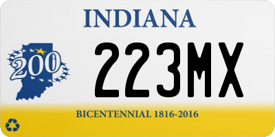 IN license plate 223MX