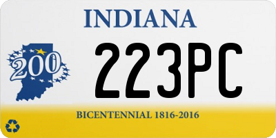 IN license plate 223PC