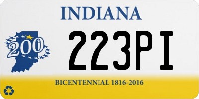 IN license plate 223PI