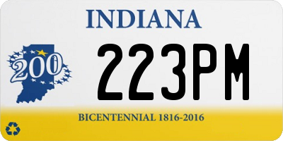 IN license plate 223PM