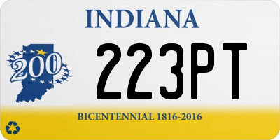 IN license plate 223PT